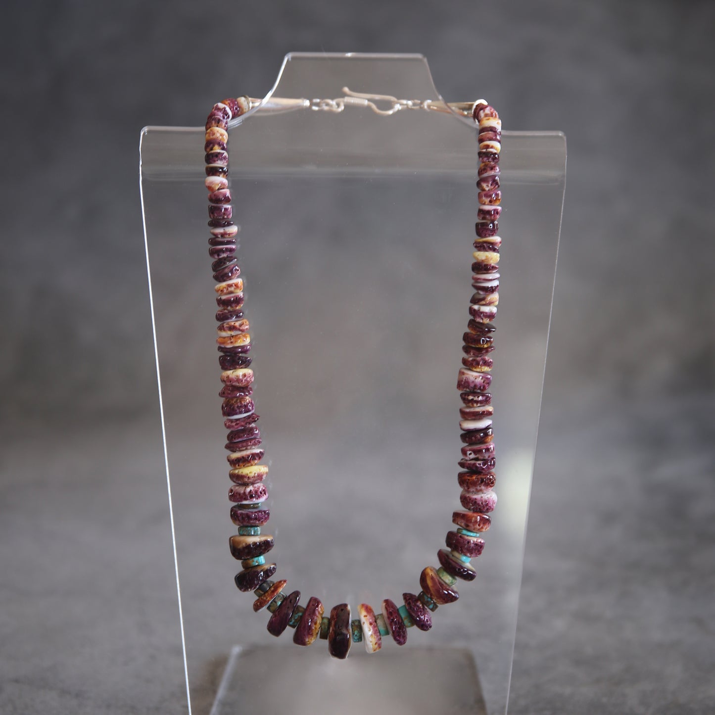 Spiny Purple Oyster Shell &amp; Sterling Silver Necklace