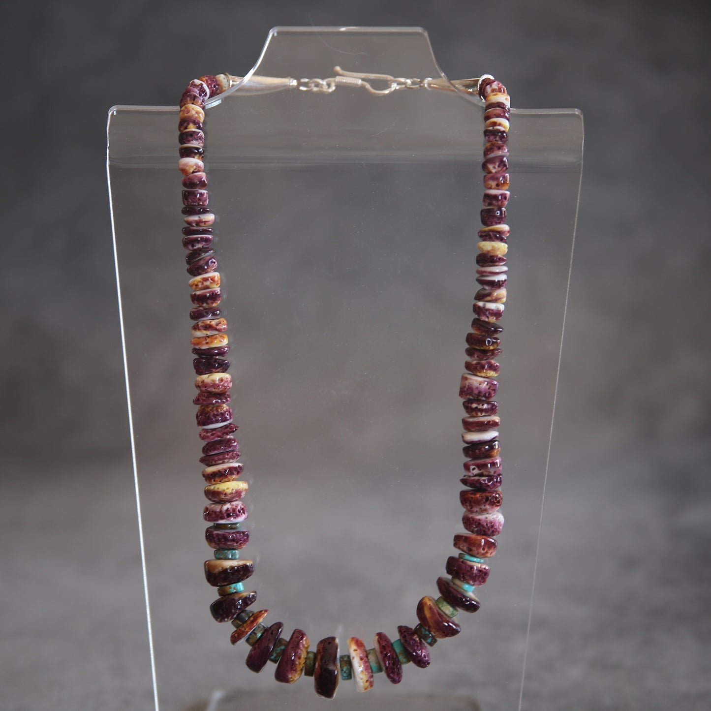 Spiny Purple Oyster Shell &amp; Sterling Silver Necklace