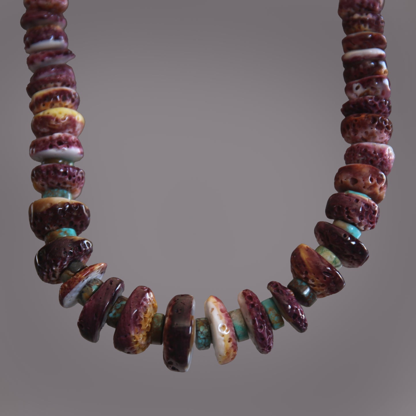 Spiny Purple Oyster Shell &amp; Sterling Silver Necklace