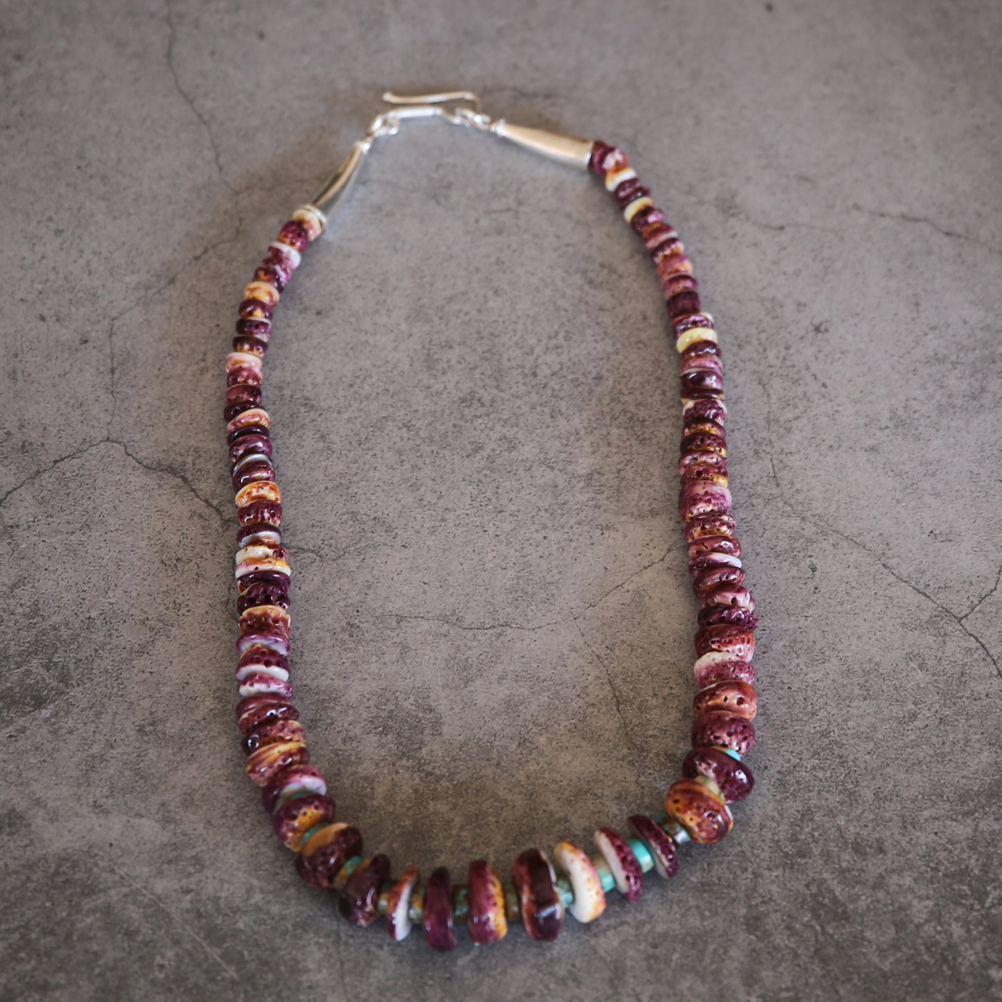 Spiny Purple Oyster Shell &amp; Sterling Silver Necklace