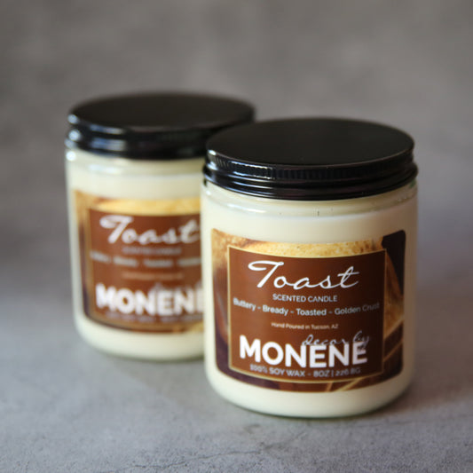 Toast Scented 8oz Soy Wax Glass Jar Candle