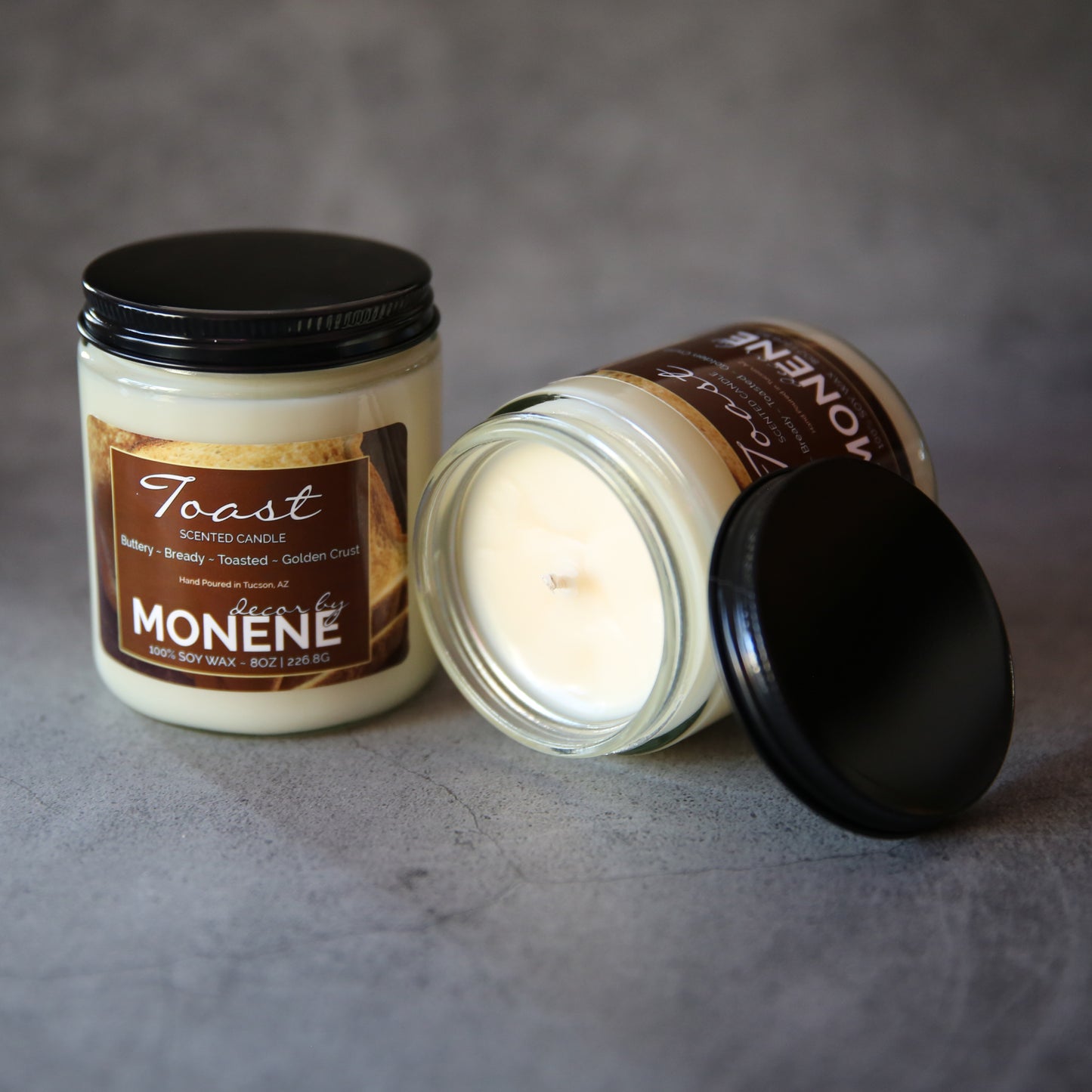 Toast Scented 8oz Soy Wax Glass Jar Candle