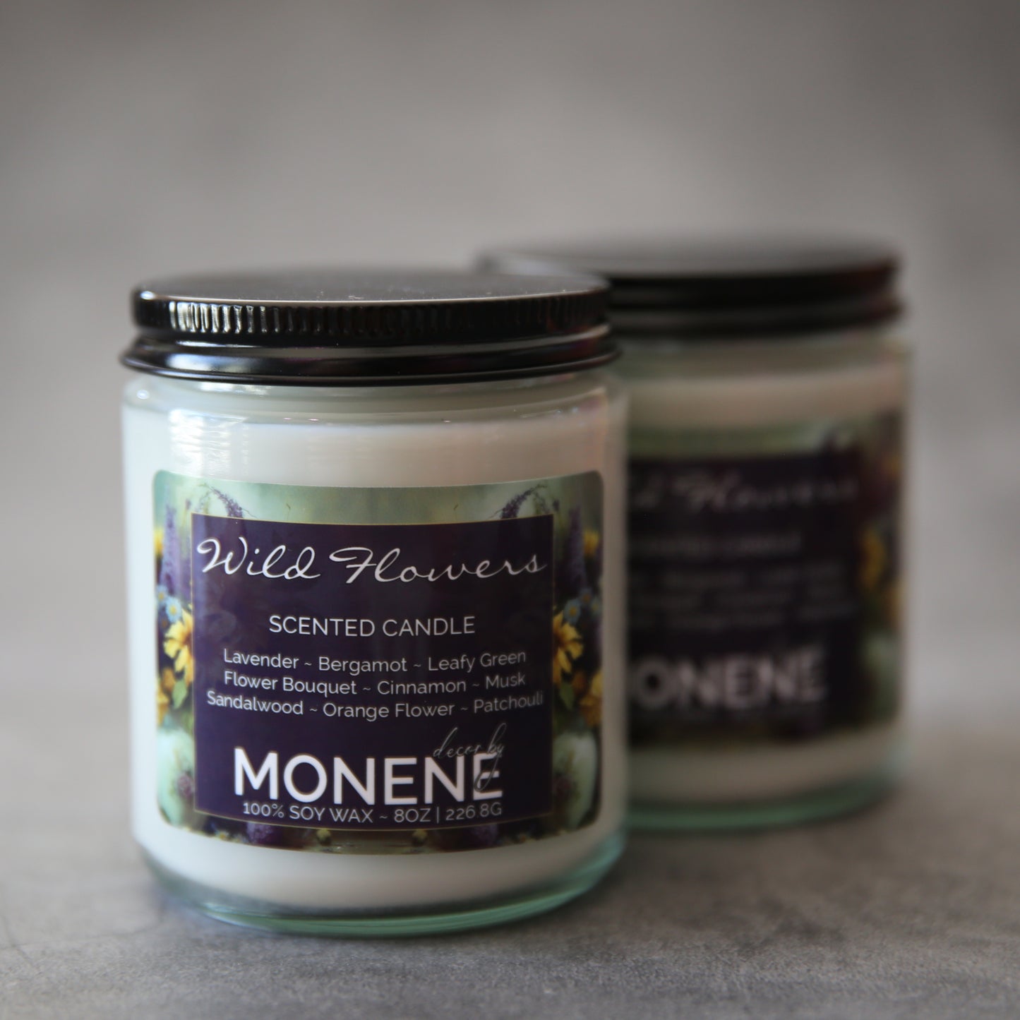 Wild Flowers Scented 8oz Soy Wax Jar Candle