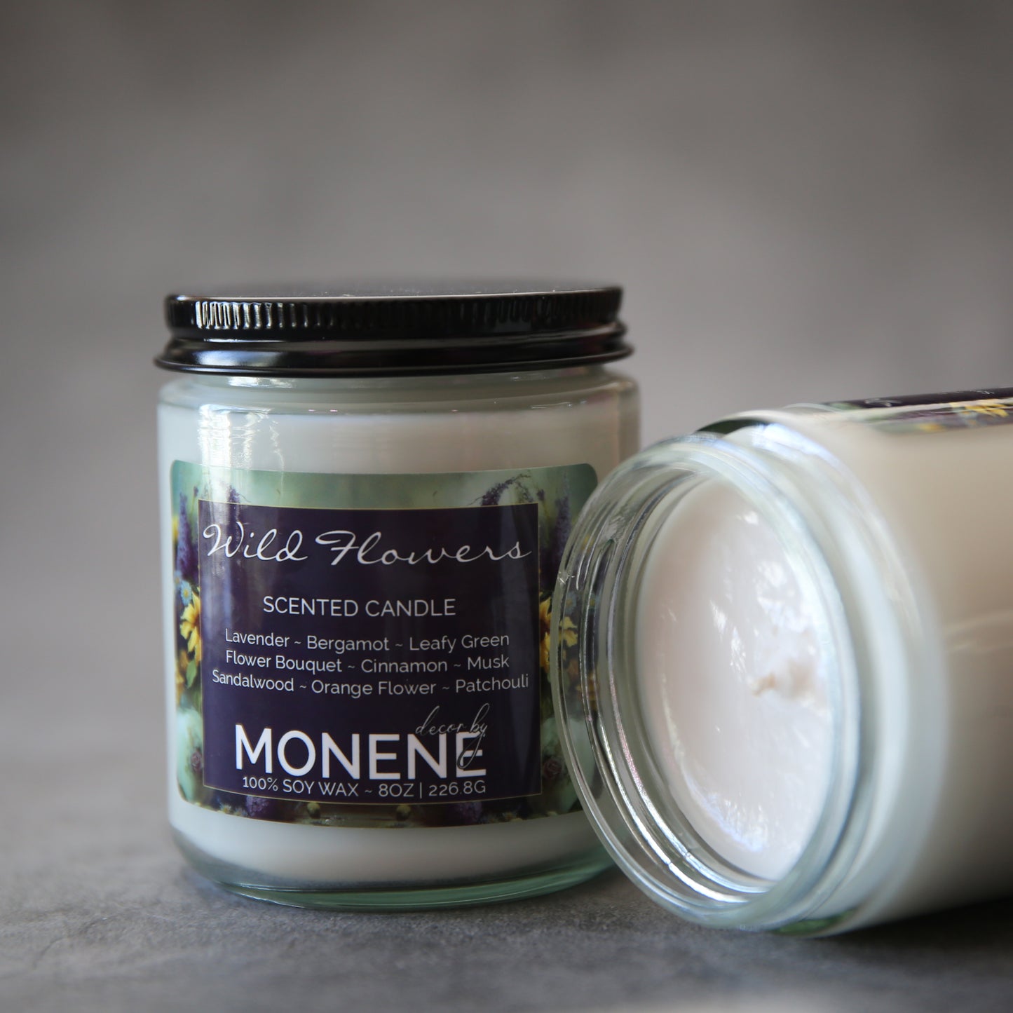 Wild Flowers Scented 8oz Soy Wax Jar Candle