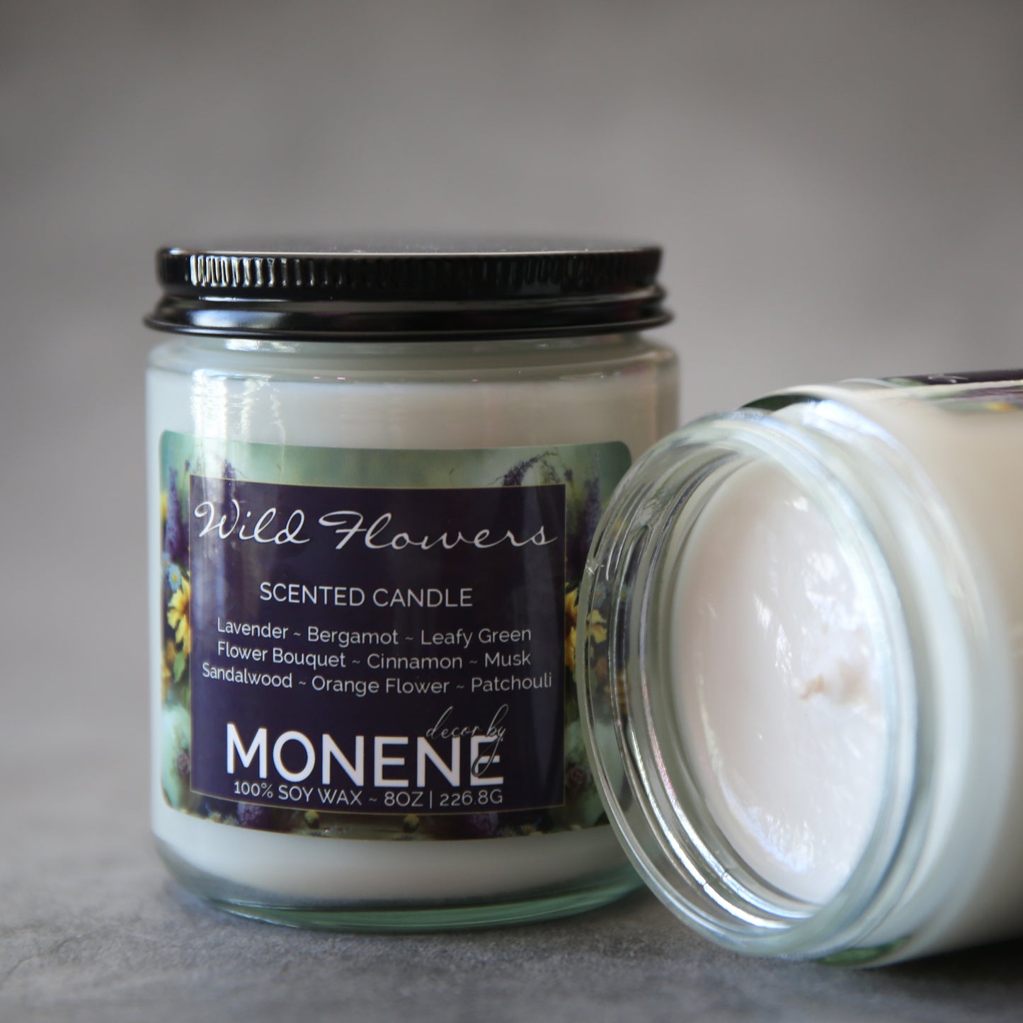 Wild Flowers Scented 8oz Soy Wax Jar Candle