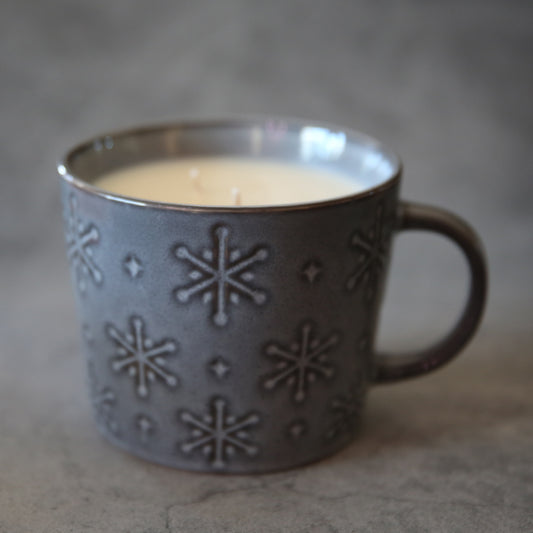 Sleigh Ride Scented Upcycled Mug Candle