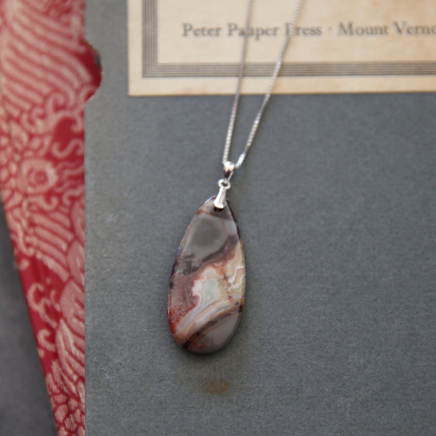"Whispering Earth" Mexican Agate and Sterling Necklace