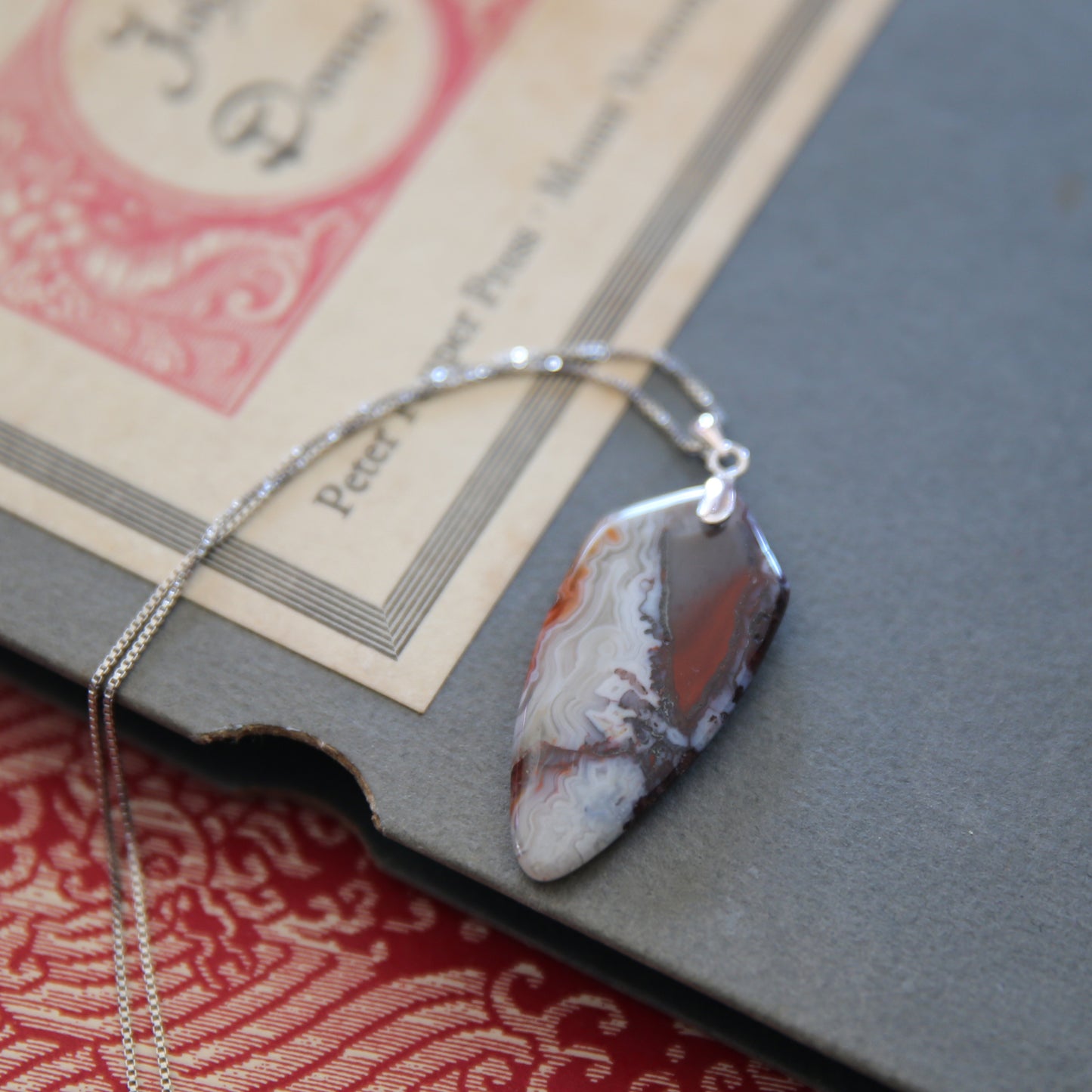 "Desert Mirage" Mexican Agate and Sterling Necklace