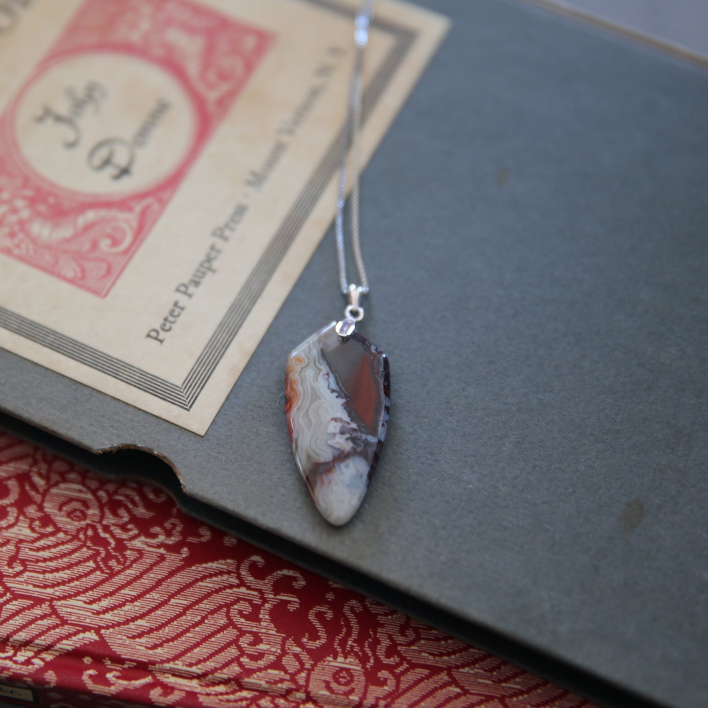 "Desert Mirage" Mexican Agate and Sterling Necklace