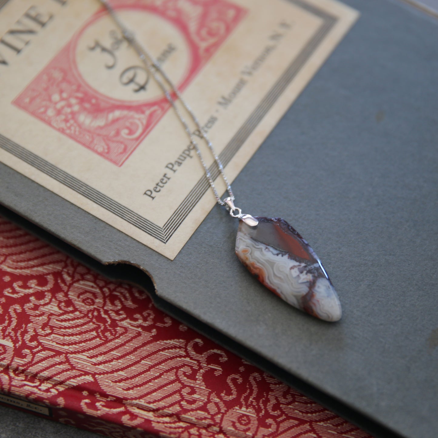 "Desert Mirage" Mexican Agate and Sterling Necklace