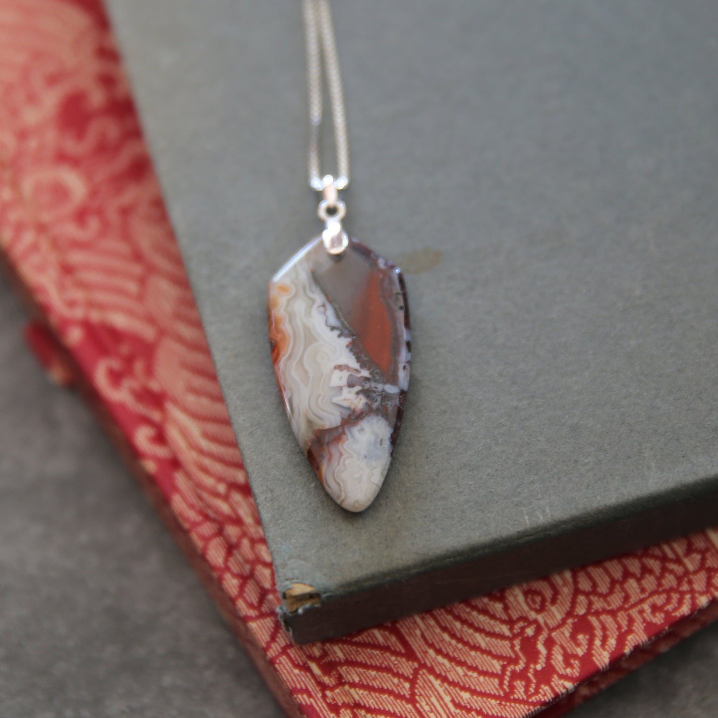 "Desert Mirage" Mexican Agate and Sterling Necklace