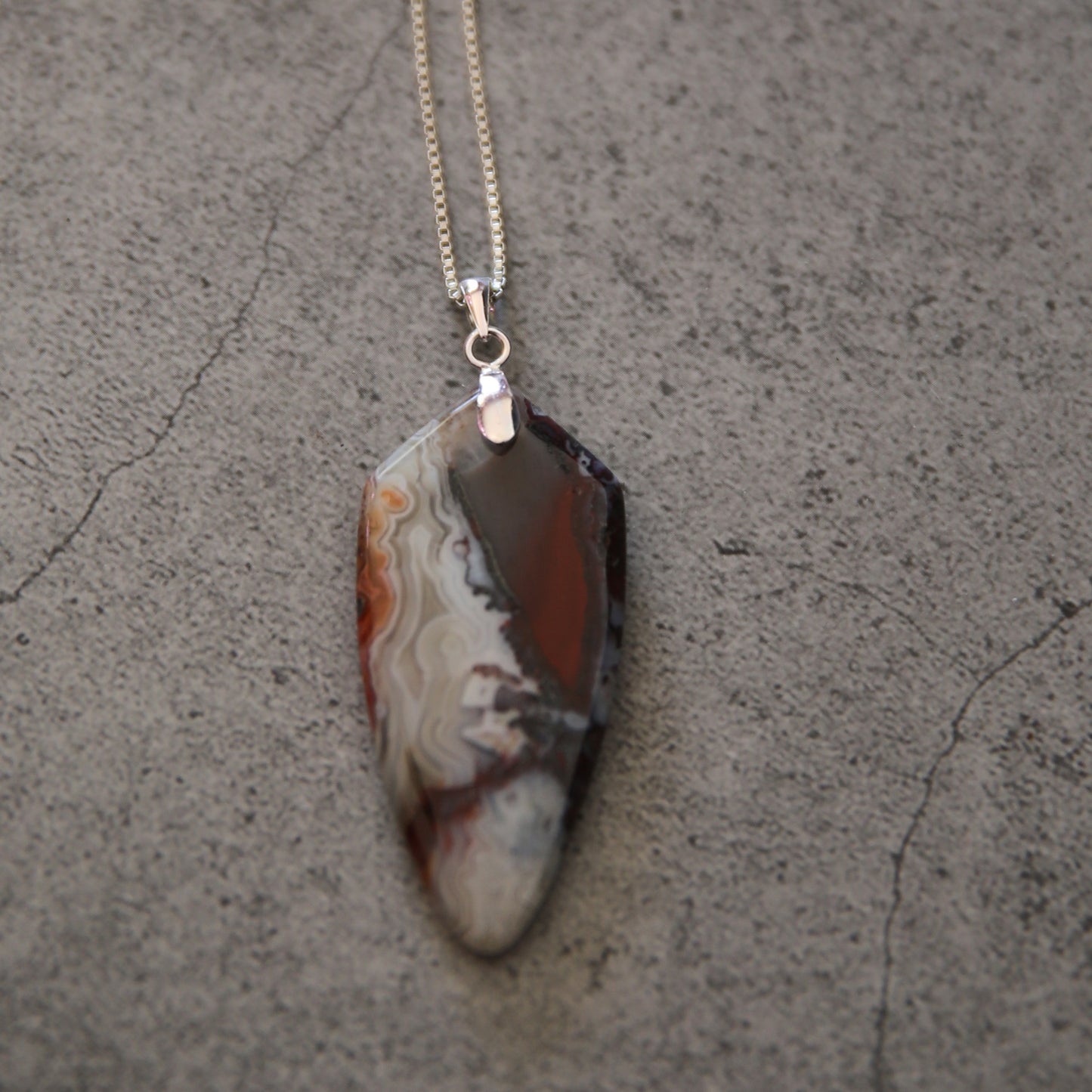 "Desert Mirage" Mexican Agate and Sterling Necklace