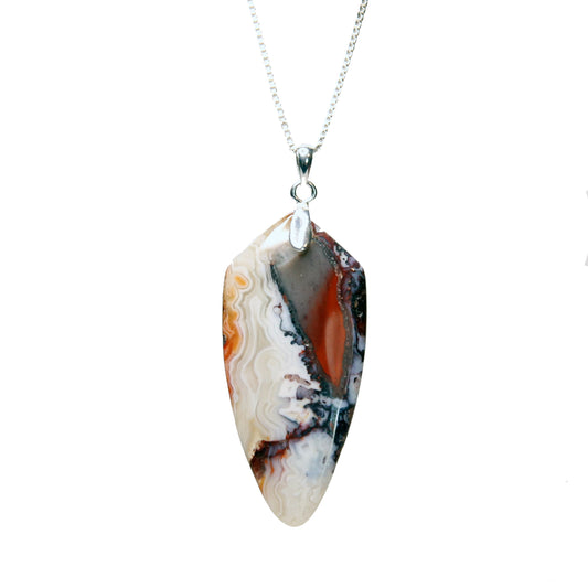 "Desert Mirage" Mexican Agate and Sterling Necklace