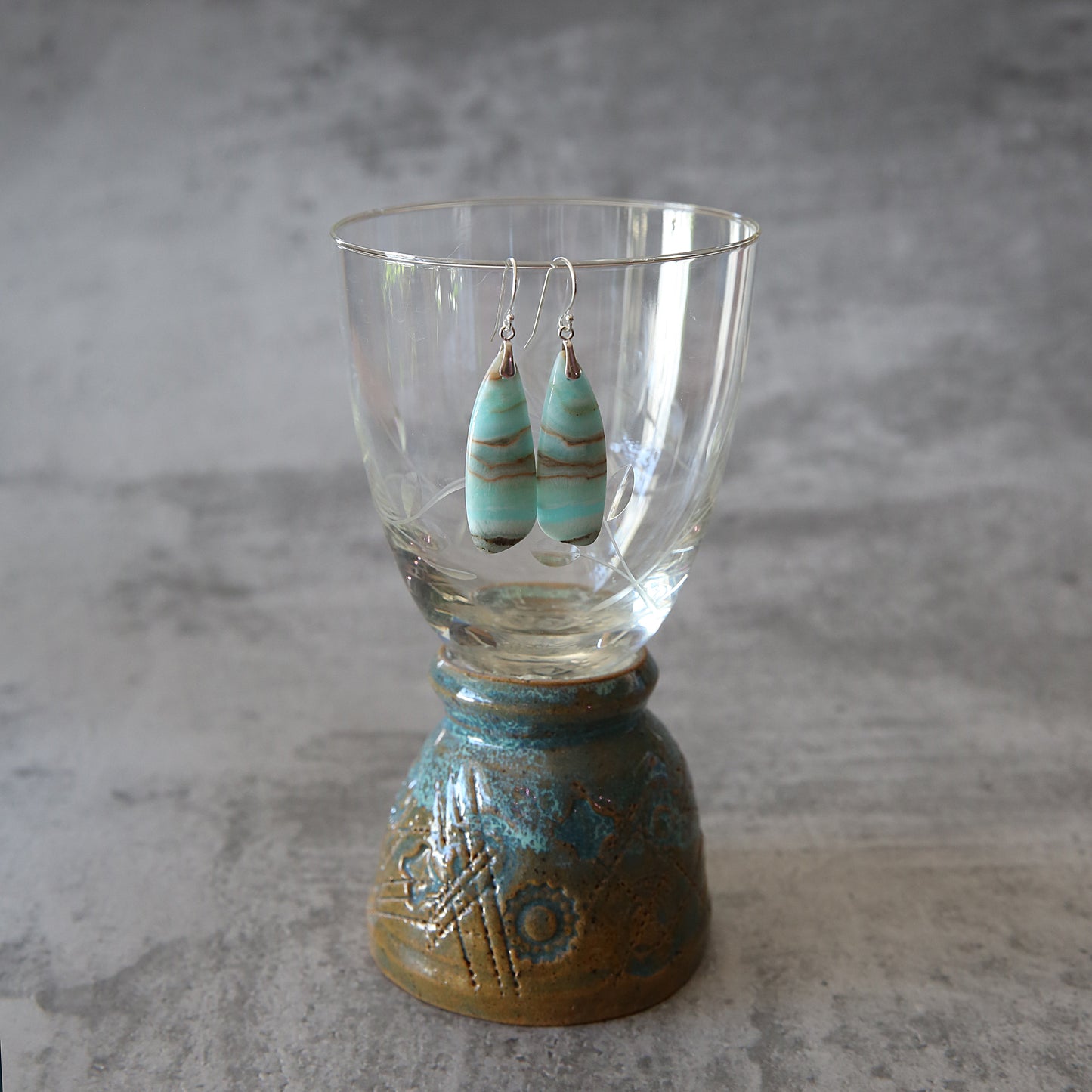 Quiet Current | Hemimorphite Sterling Silver Earrings