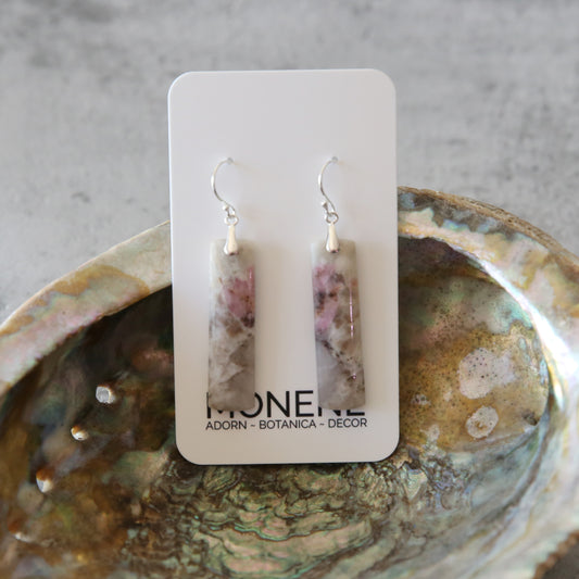 Blushed Quartz Earrings | Tourmaline in Quartz and Sterling Silver