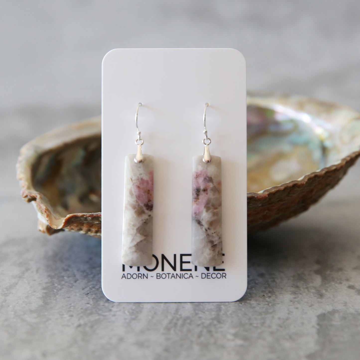 Blushed Quartz Earrings | Tourmaline in Quartz and Sterling Silver