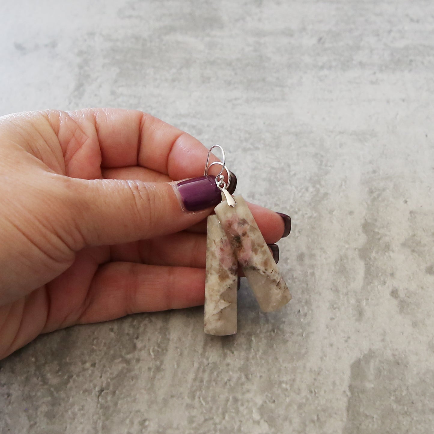 Blushed Quartz Earrings | Tourmaline in Quartz and Sterling Silver