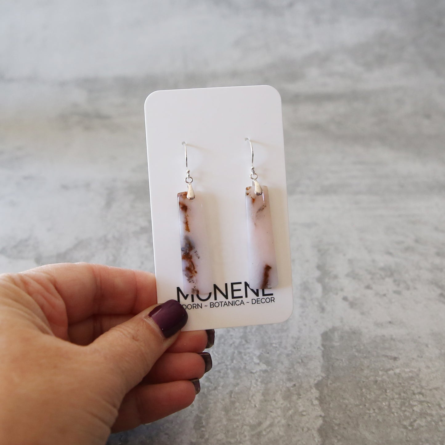 Petal Smoke | Pink Opal and Sterling Earrings