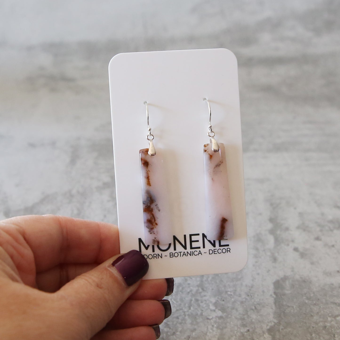 Petal Smoke | Pink Opal and Sterling Earrings