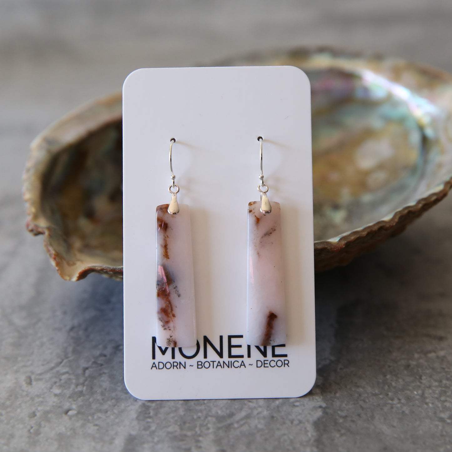 Petal Smoke | Pink Opal and Sterling Earrings