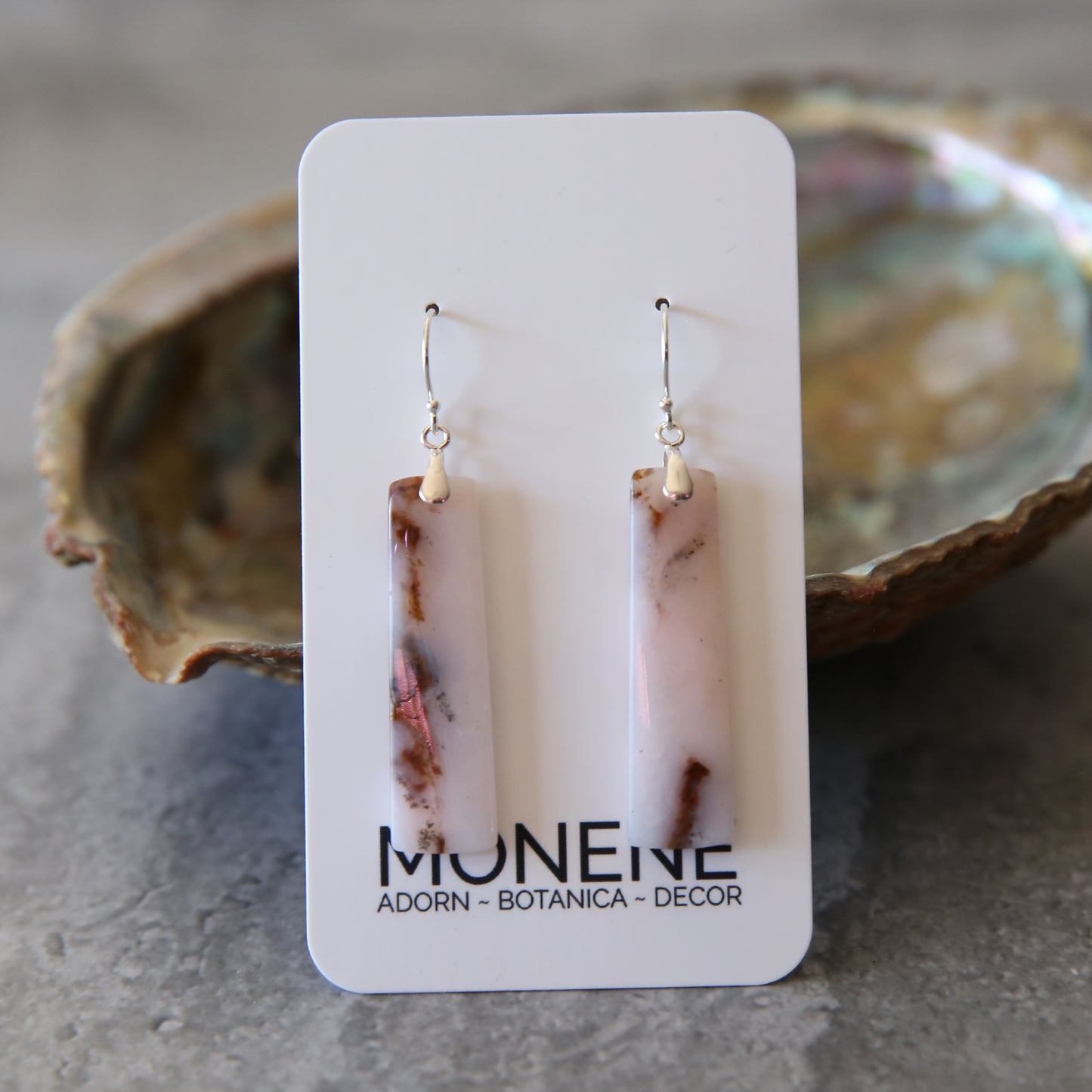 Petal Smoke | Pink Opal and Sterling Earrings