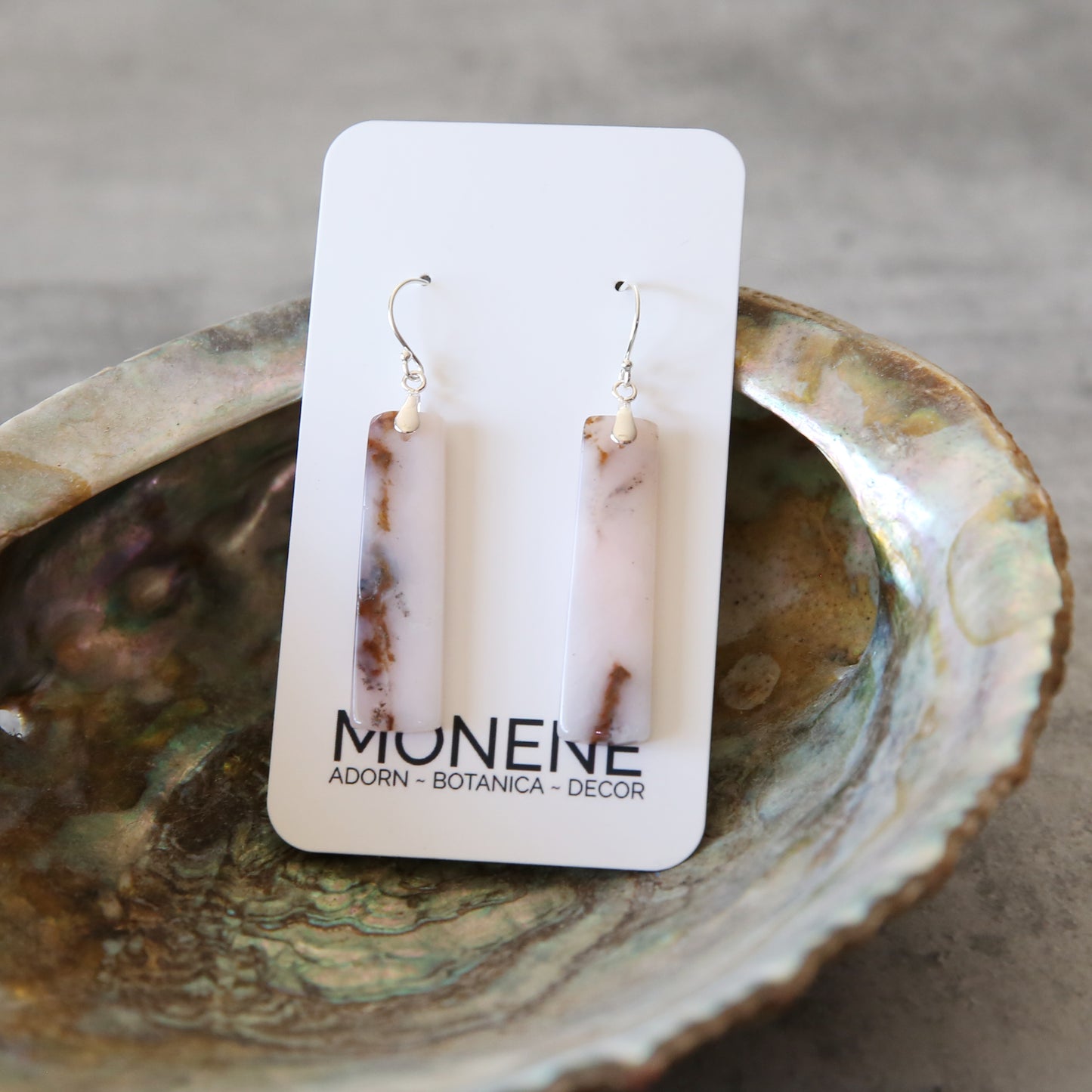 Petal Smoke | Pink Opal and Sterling Earrings