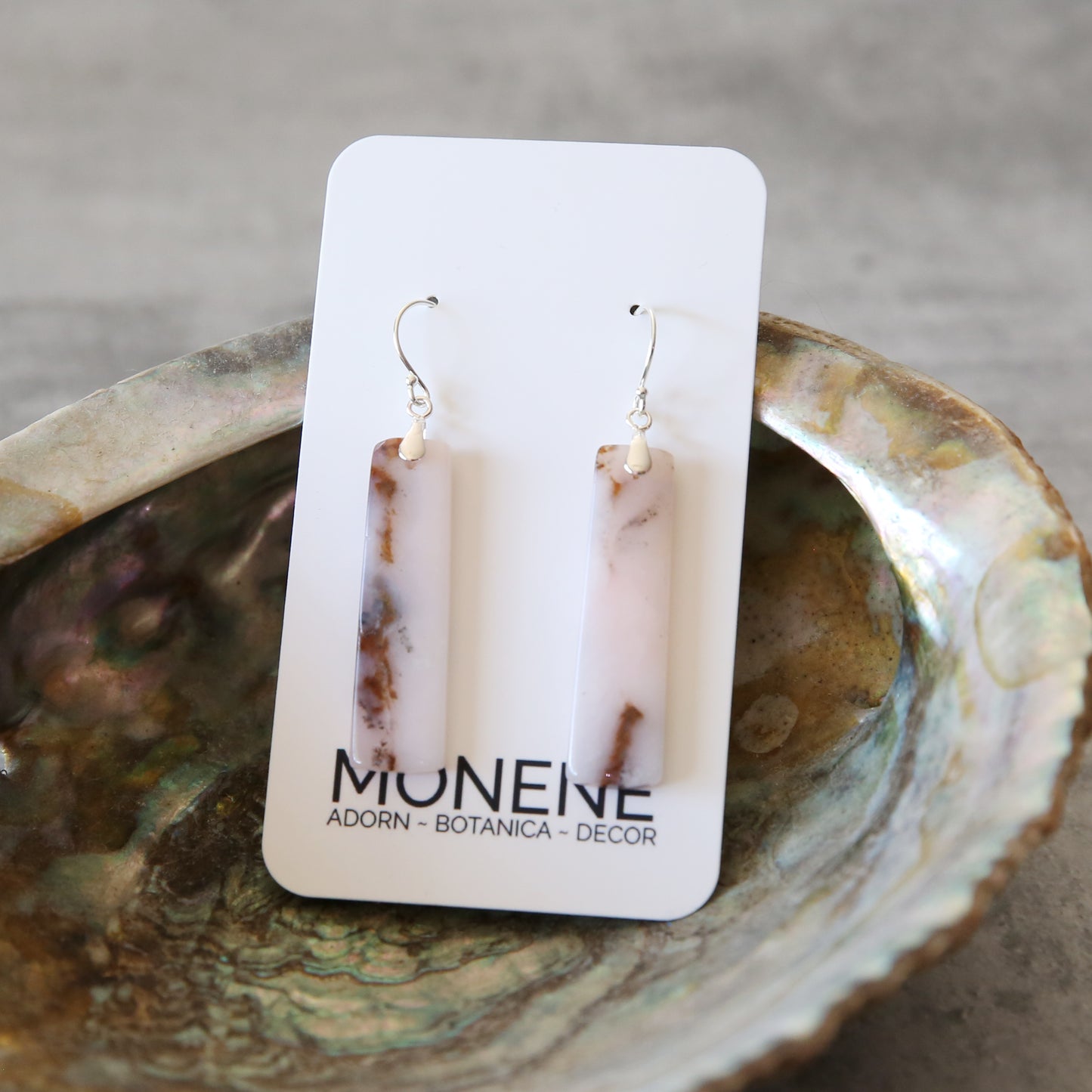 Petal Smoke | Pink Opal and Sterling Earrings