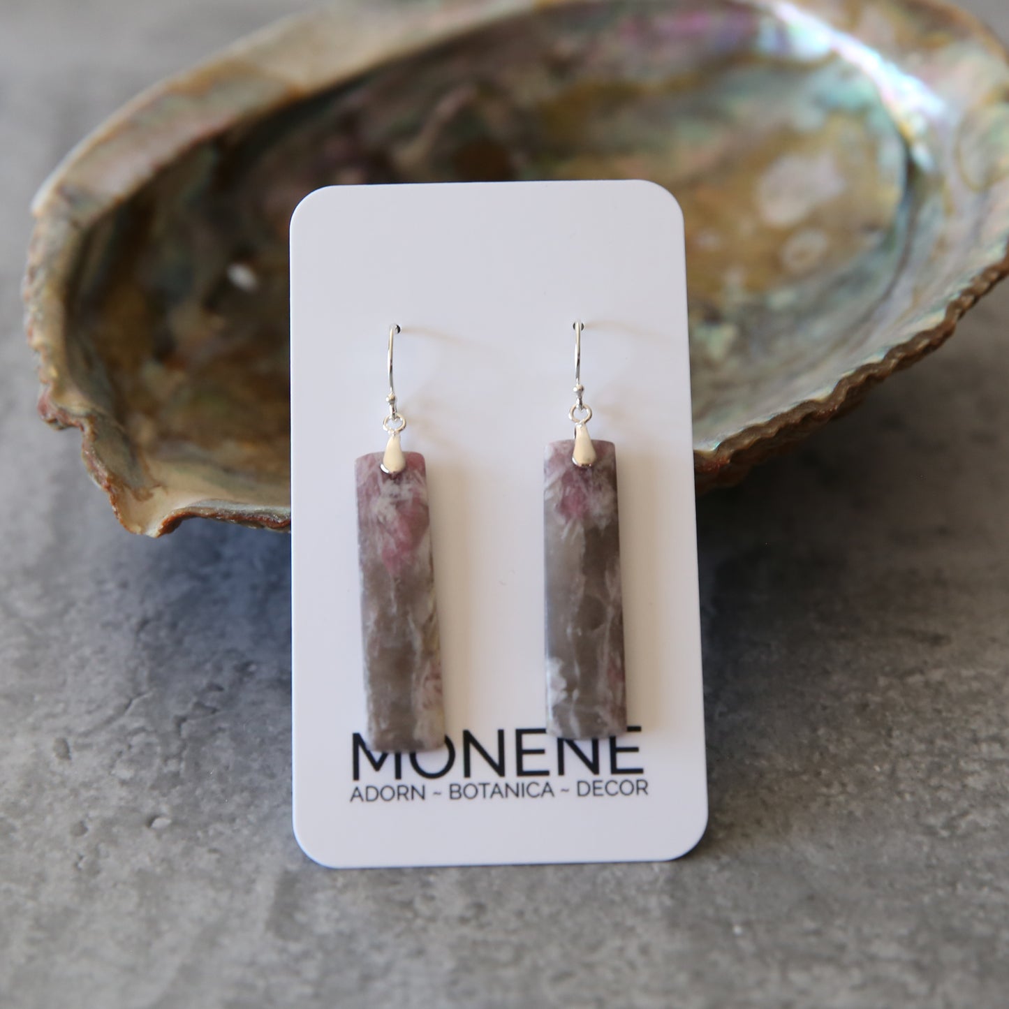 Blushed Quartz Dark | Pink Tourmaline and Sterling Earrings