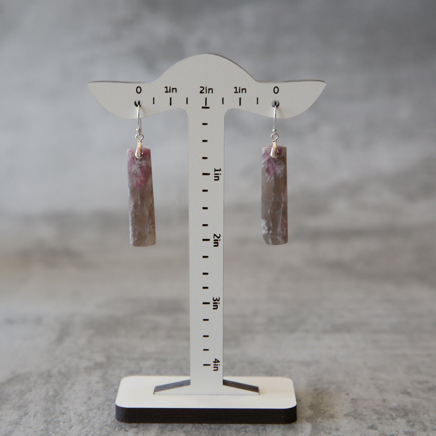 Blushed Quartz Dark | Pink Tourmaline and Sterling Earrings