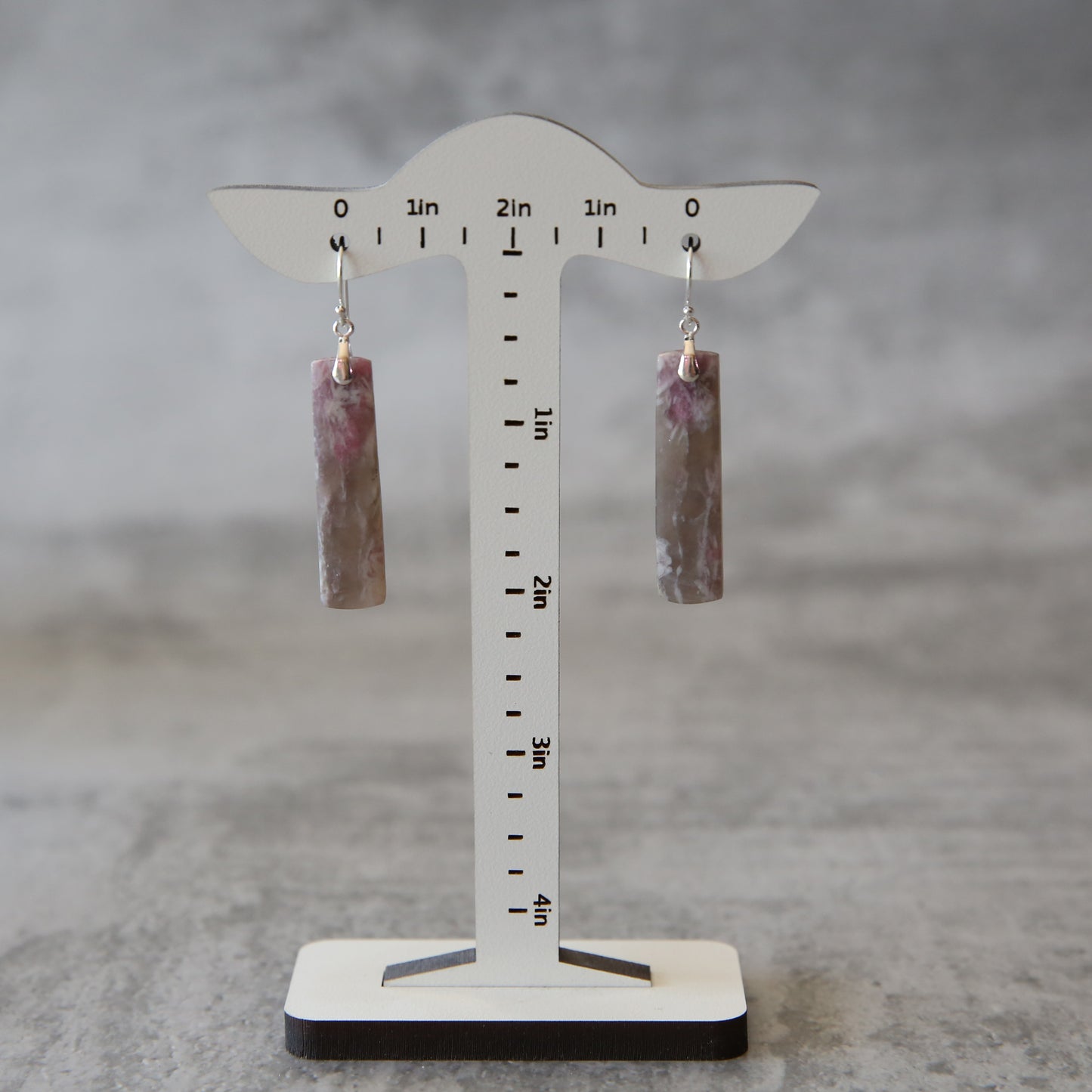 Blushed Quartz Dark | Pink Tourmaline and Sterling Earrings