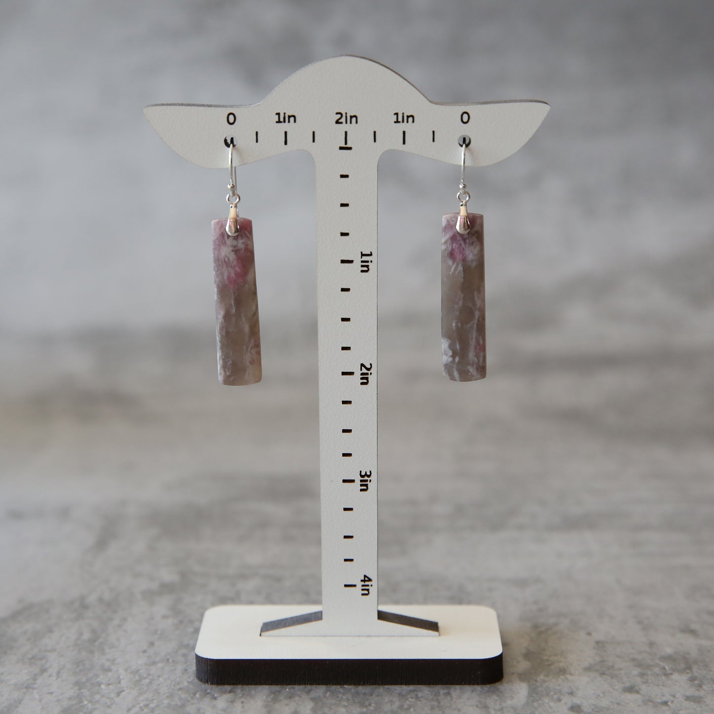 Blushed Quartz Dark | Pink Tourmaline and Sterling Earrings