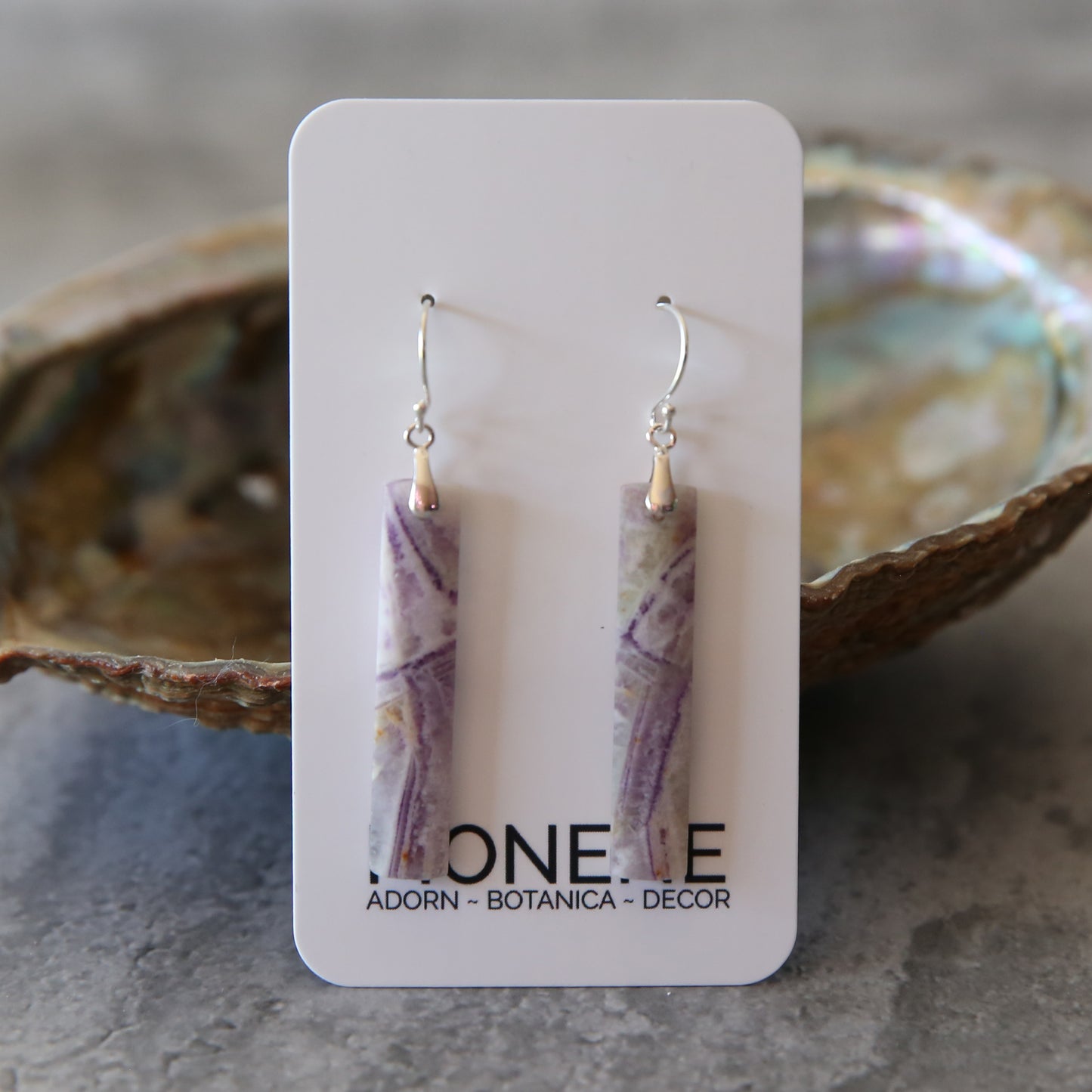 Mineral Muse | Petrified Fluorite and Sterling Silver Earrings
