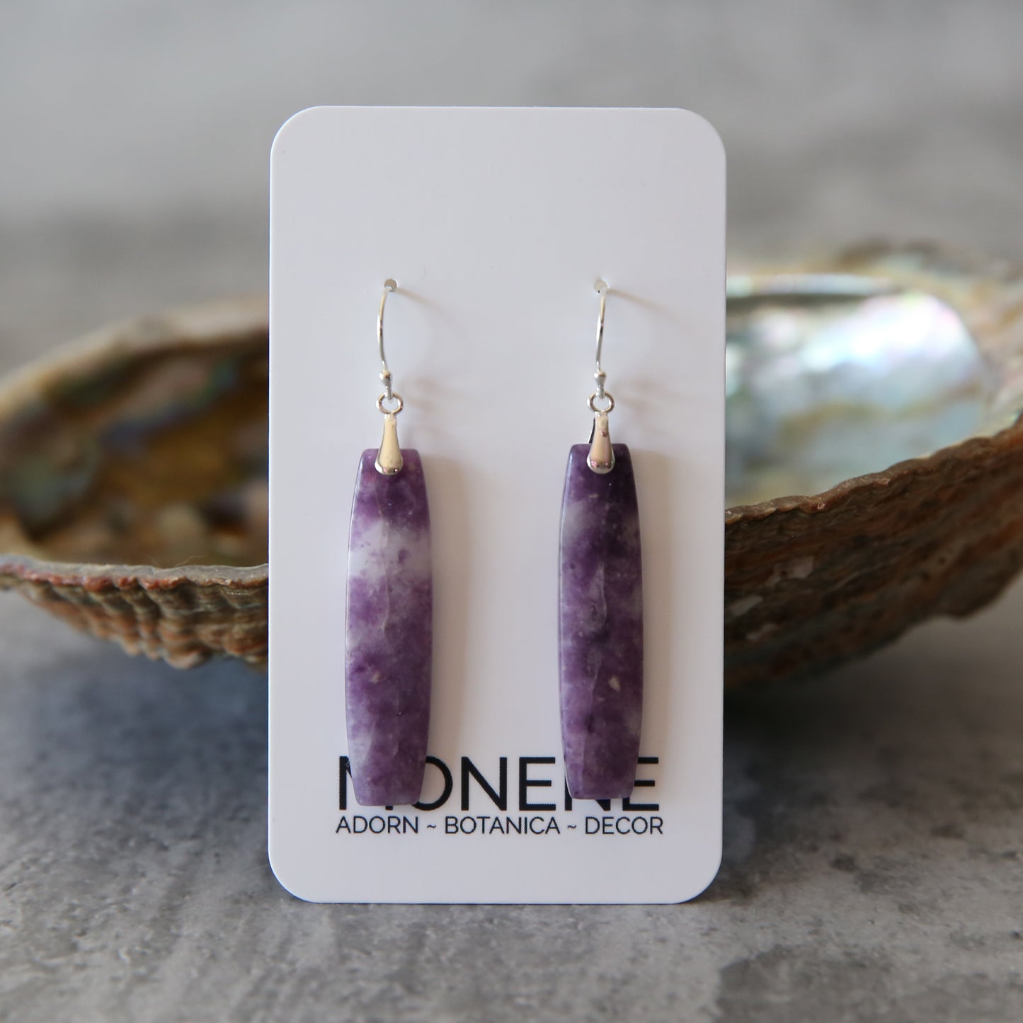 Lavender Haze | Purple Lepidolite and Sterling Earrings