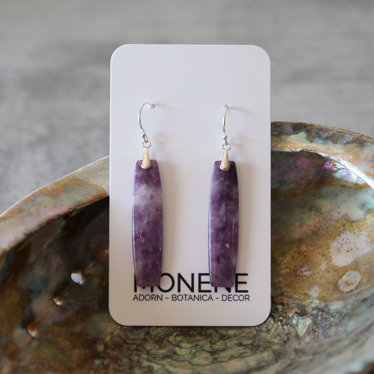 Lavender Haze | Purple Lepidolite and Sterling Earrings