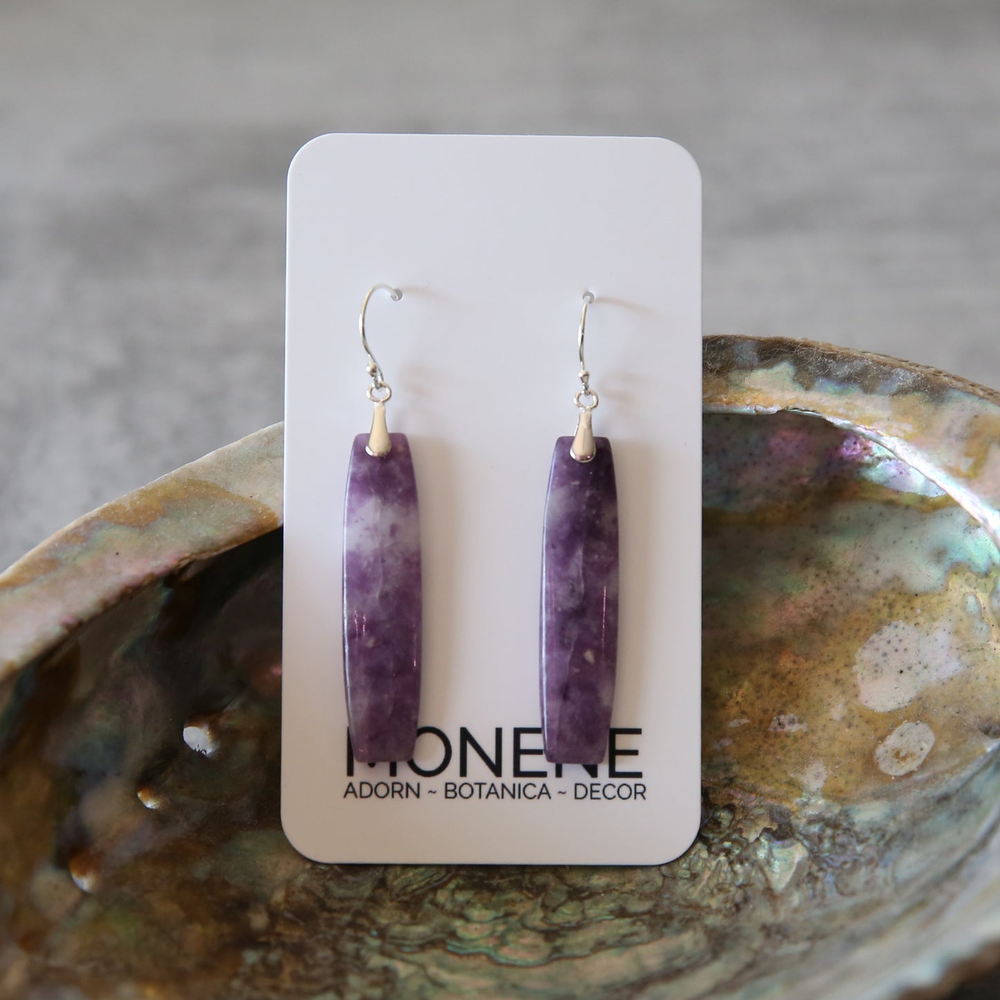 Lavender Haze | Purple Lepidolite and Sterling Earrings