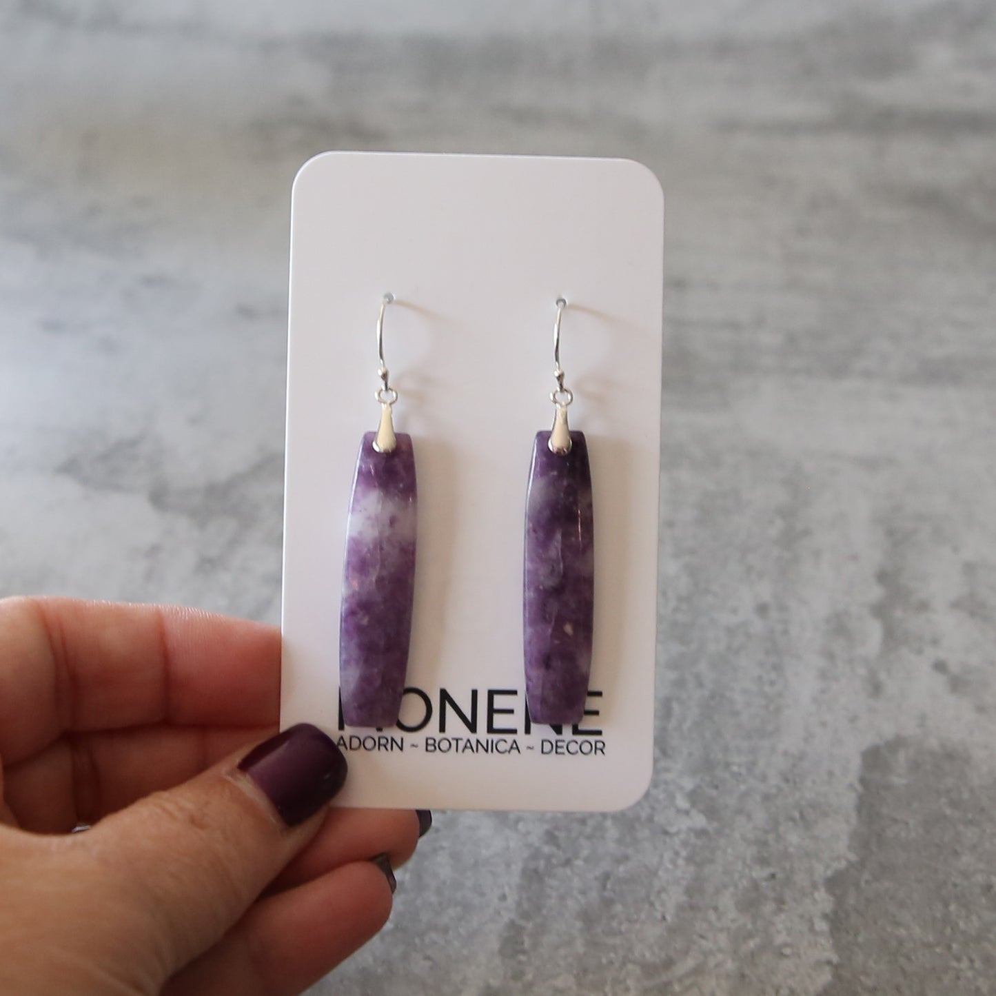 Lavender Haze | Purple Lepidolite and Sterling Earrings