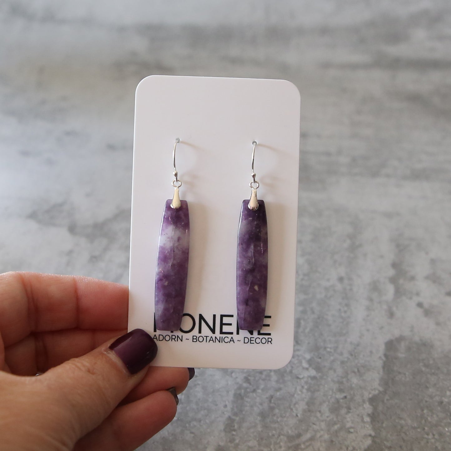 Lavender Haze | Purple Lepidolite and Sterling Earrings