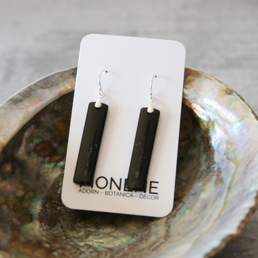 Black Obsidian and Sterling Silver Earrings