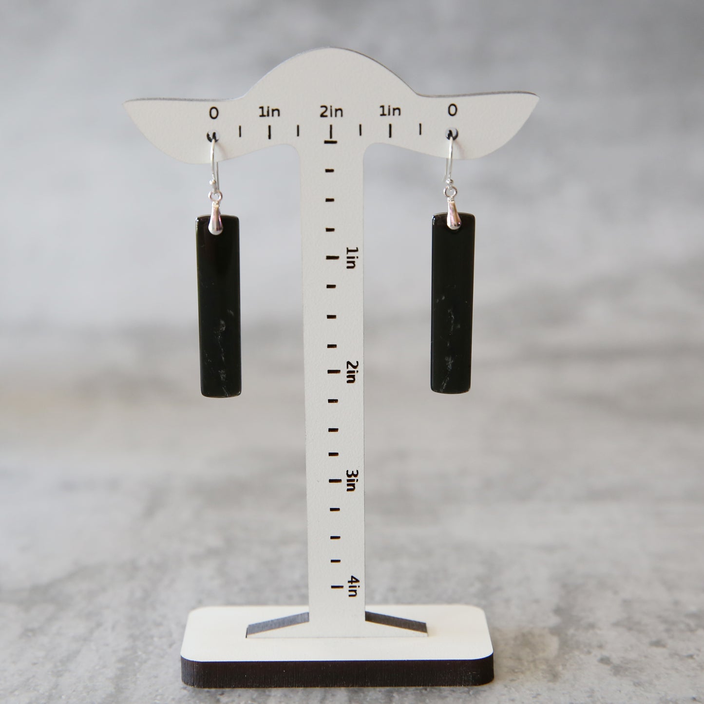 Black Obsidian and Sterling Silver Earrings