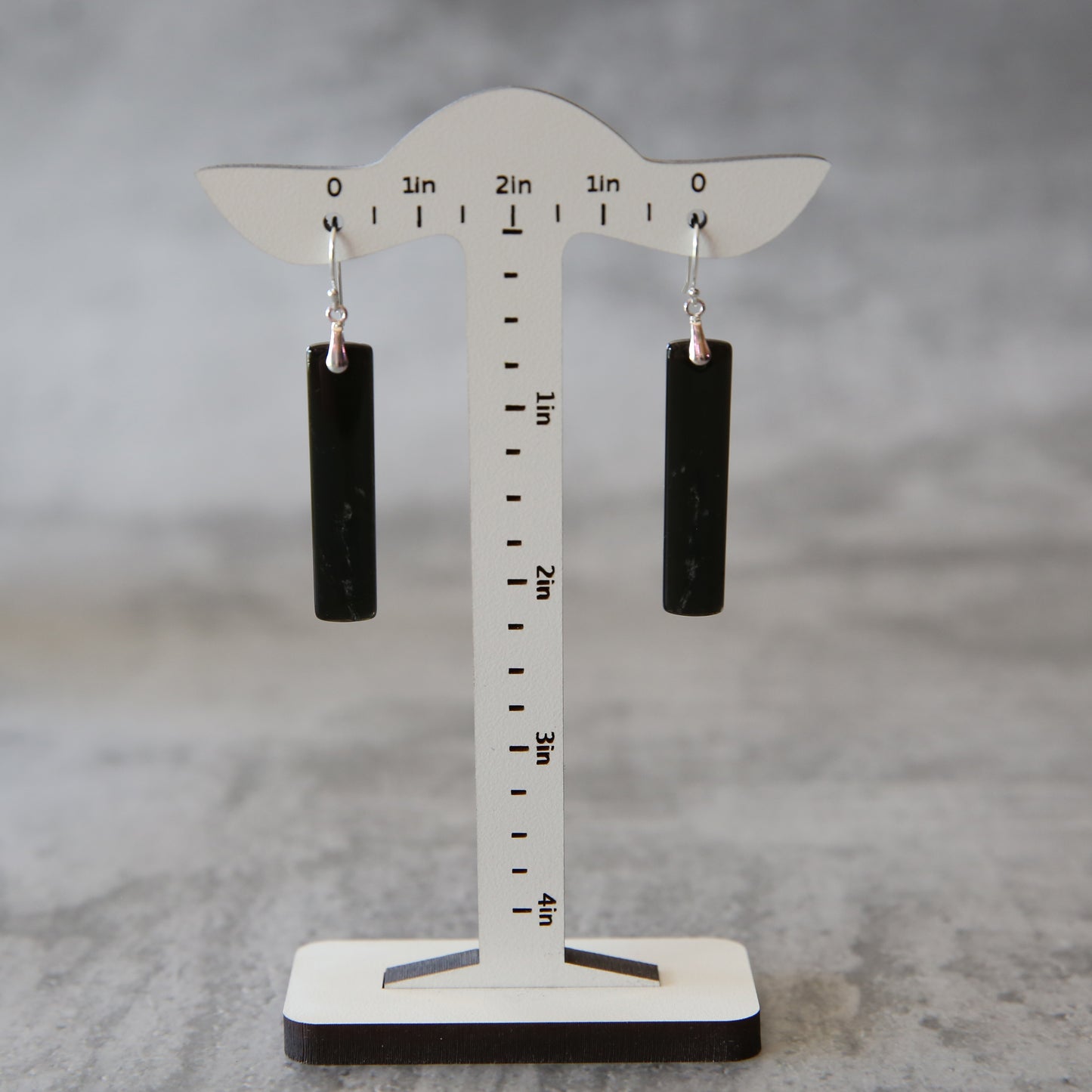 Black Obsidian and Sterling Silver Earrings