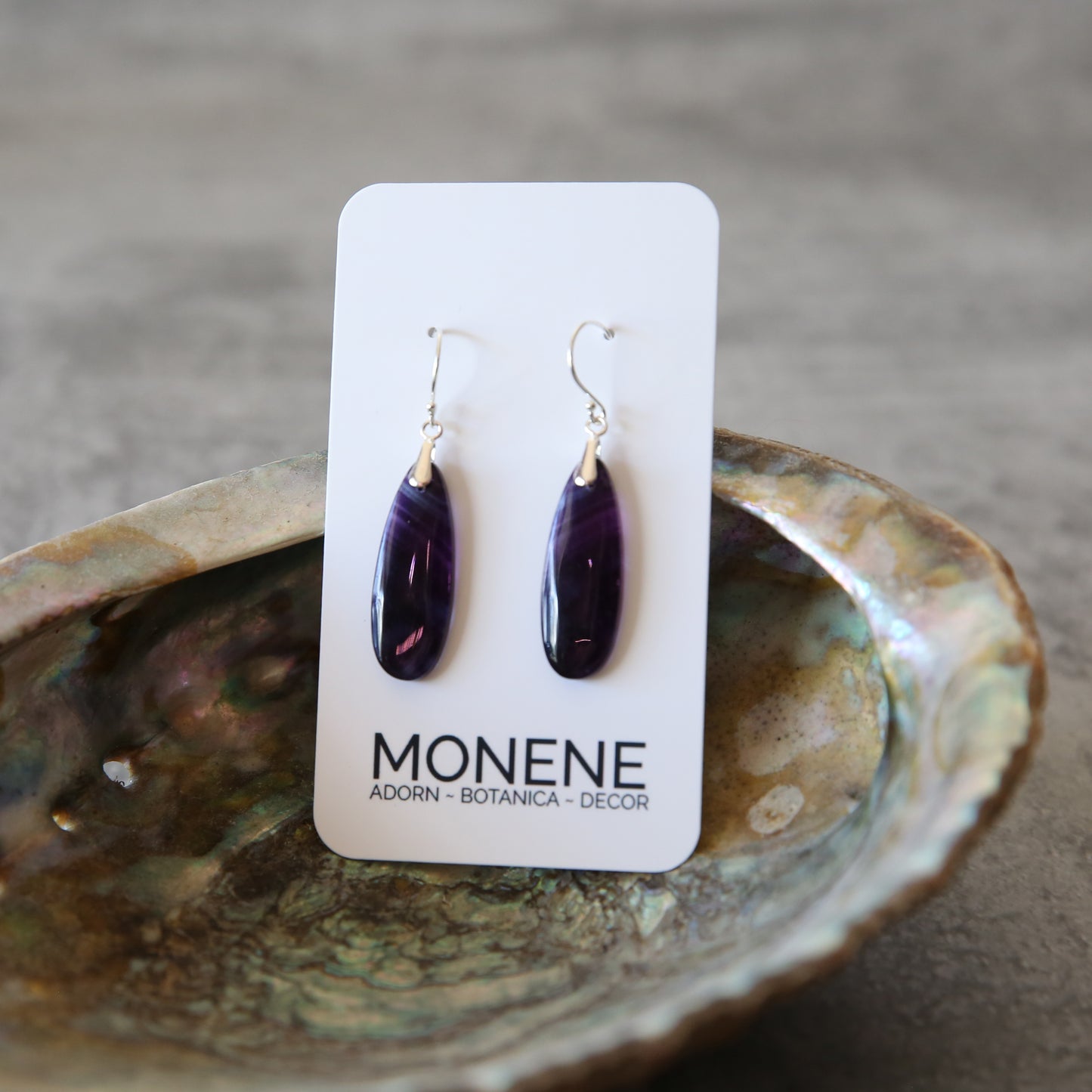 Purple Fluorite and Sterling Silver Earrings