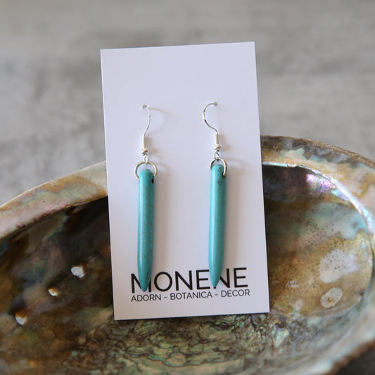 Turquoise howlite and sterling bullet earrings