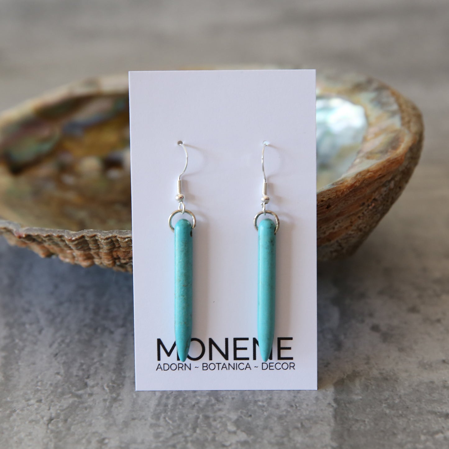 Turquoise howlite and sterling bullet earrings