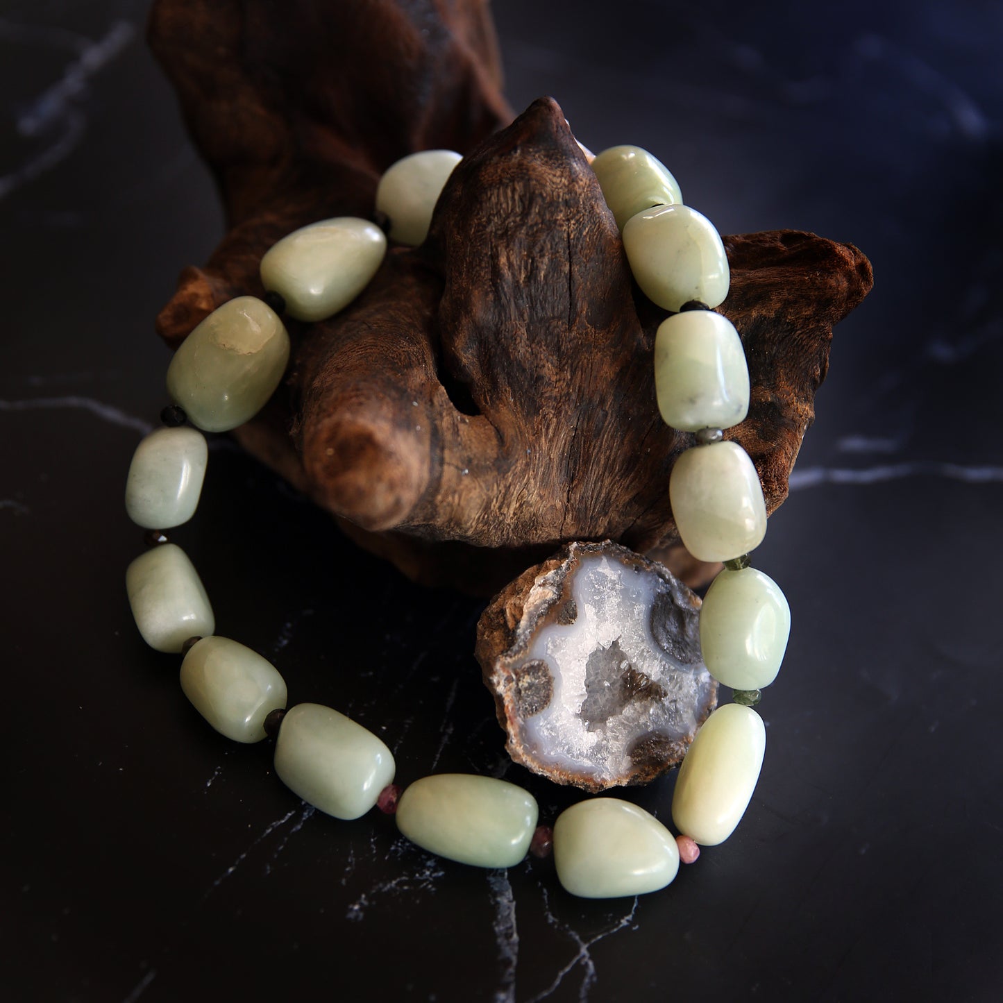 Jade and Tourmaline Necklace
