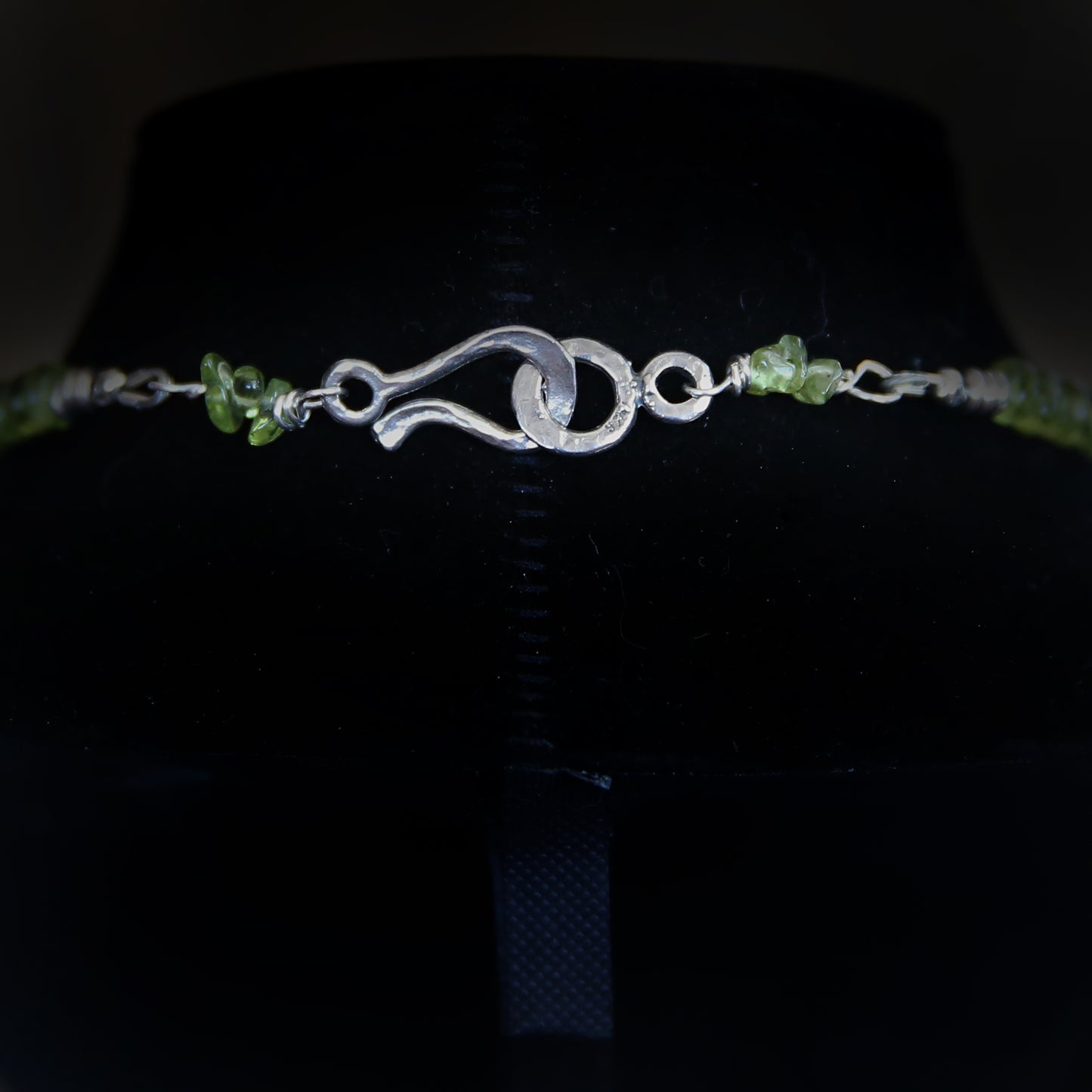 Peridot Bloom Fine Silver Flower Necklace