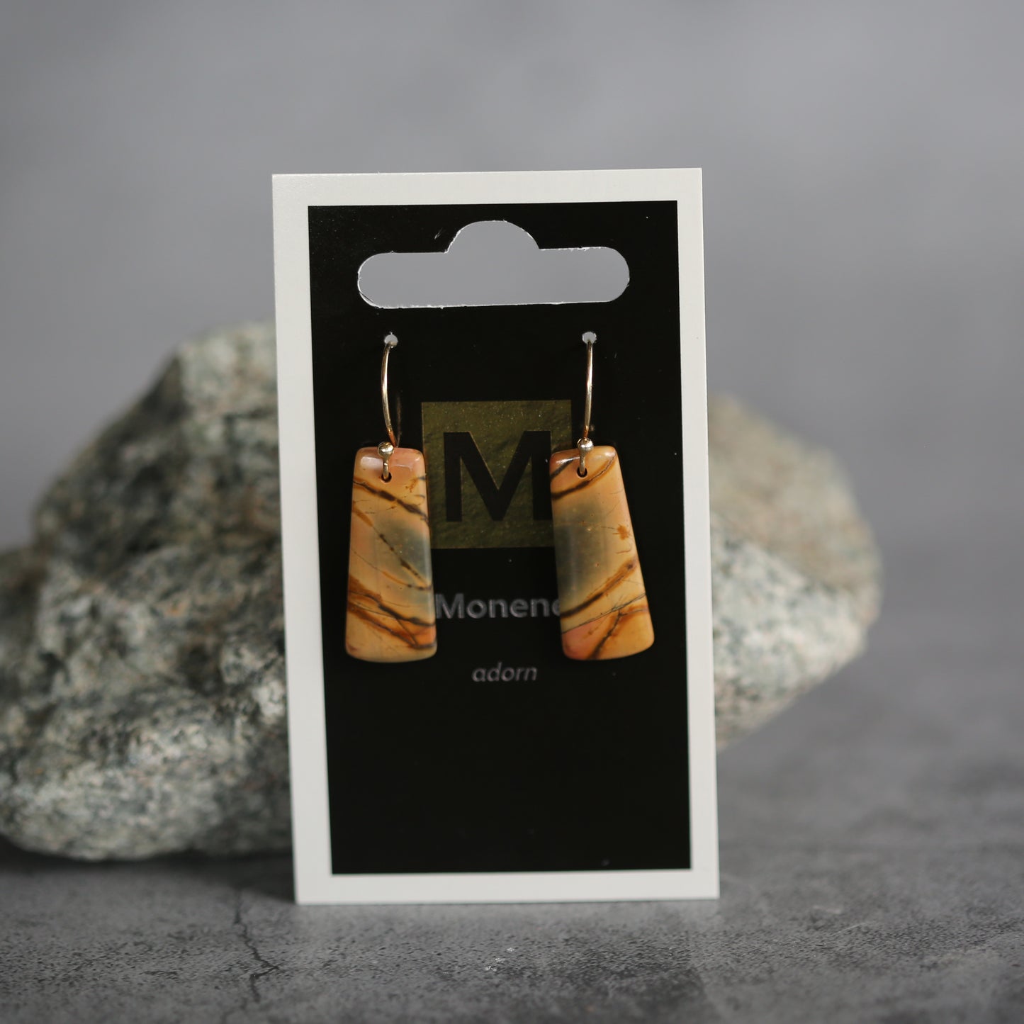 Red Creek Jasper and Gold Plated Sterling Earrings