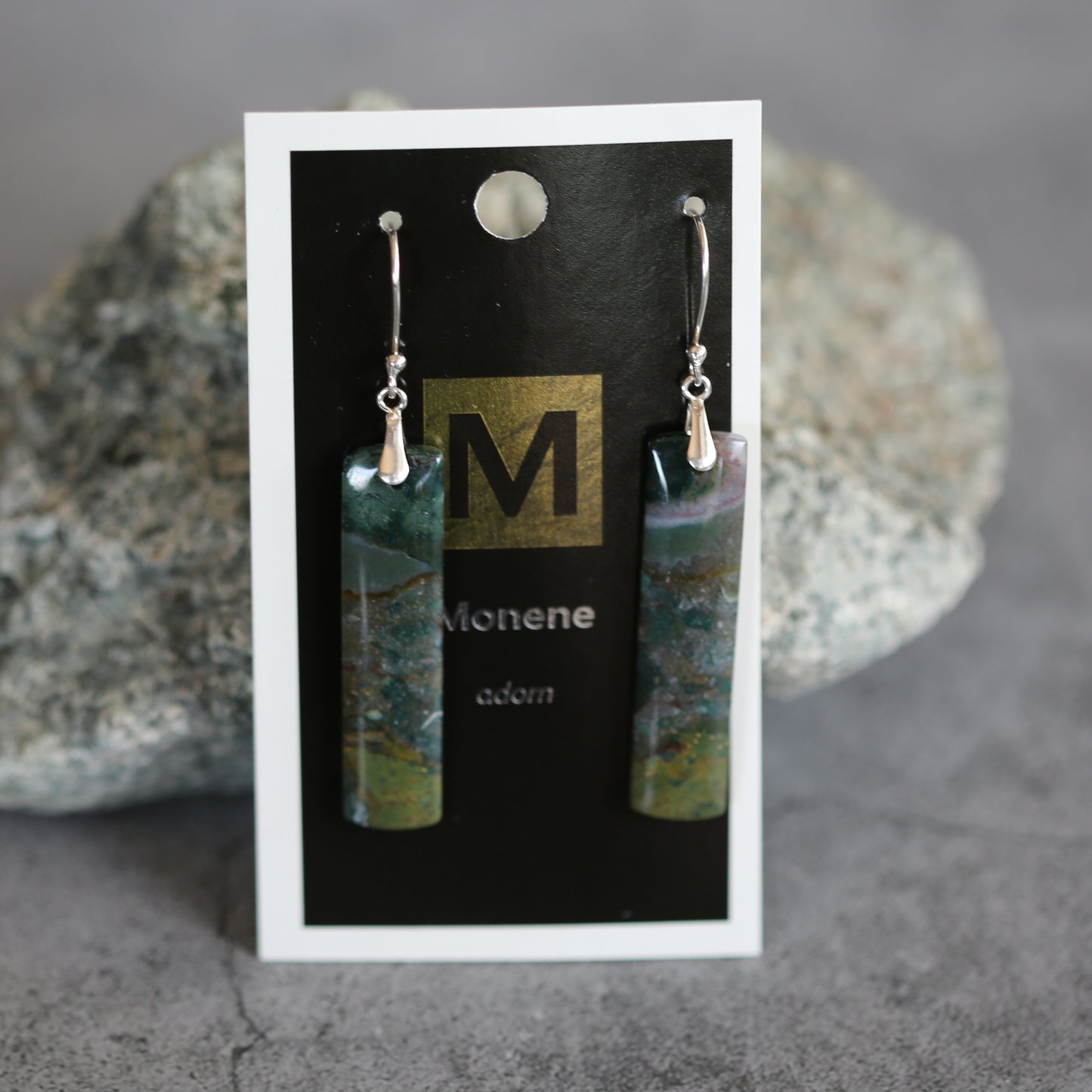 Bloodstone and Sterling Earrings
